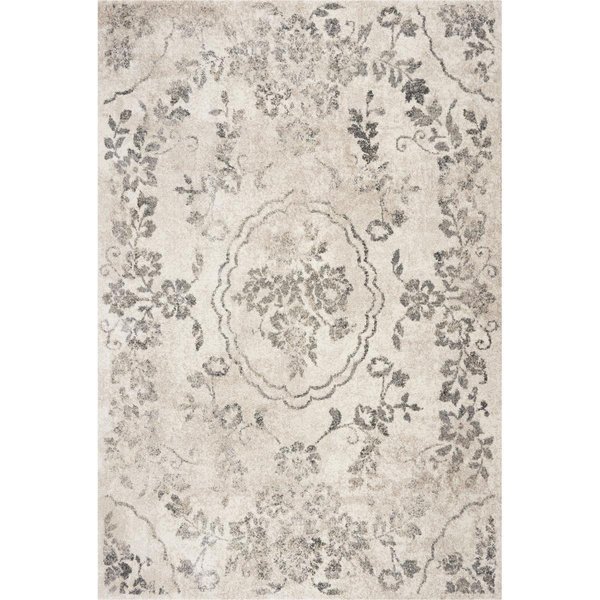 Palacedesigns 3 ft. 3 in. x 4 ft. 11 in. Polypropylene Grey Area Rug PA2476043